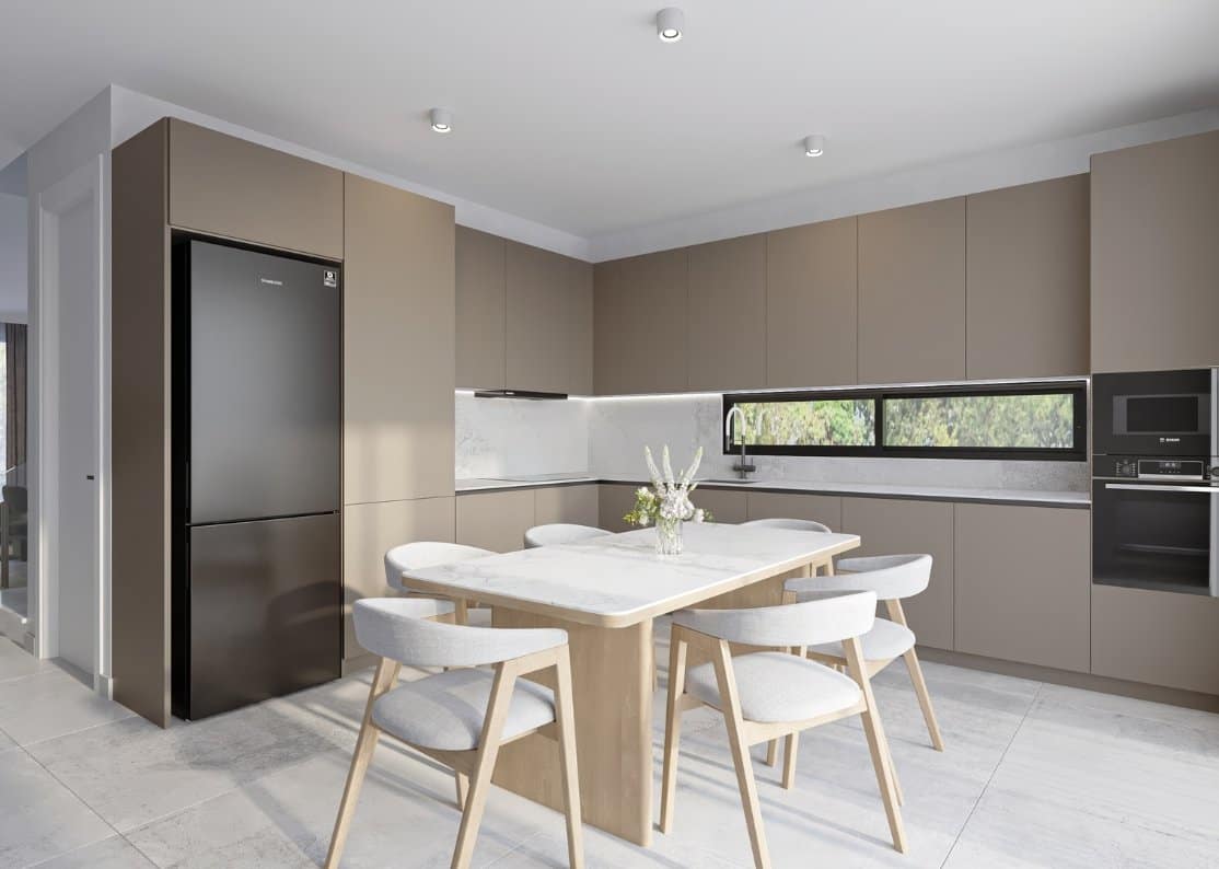 Kitchen in 2 Bedroom apartment communal with pool in chloraka Kitchen in 2 Bedroom apartment communal with pool in chloraka