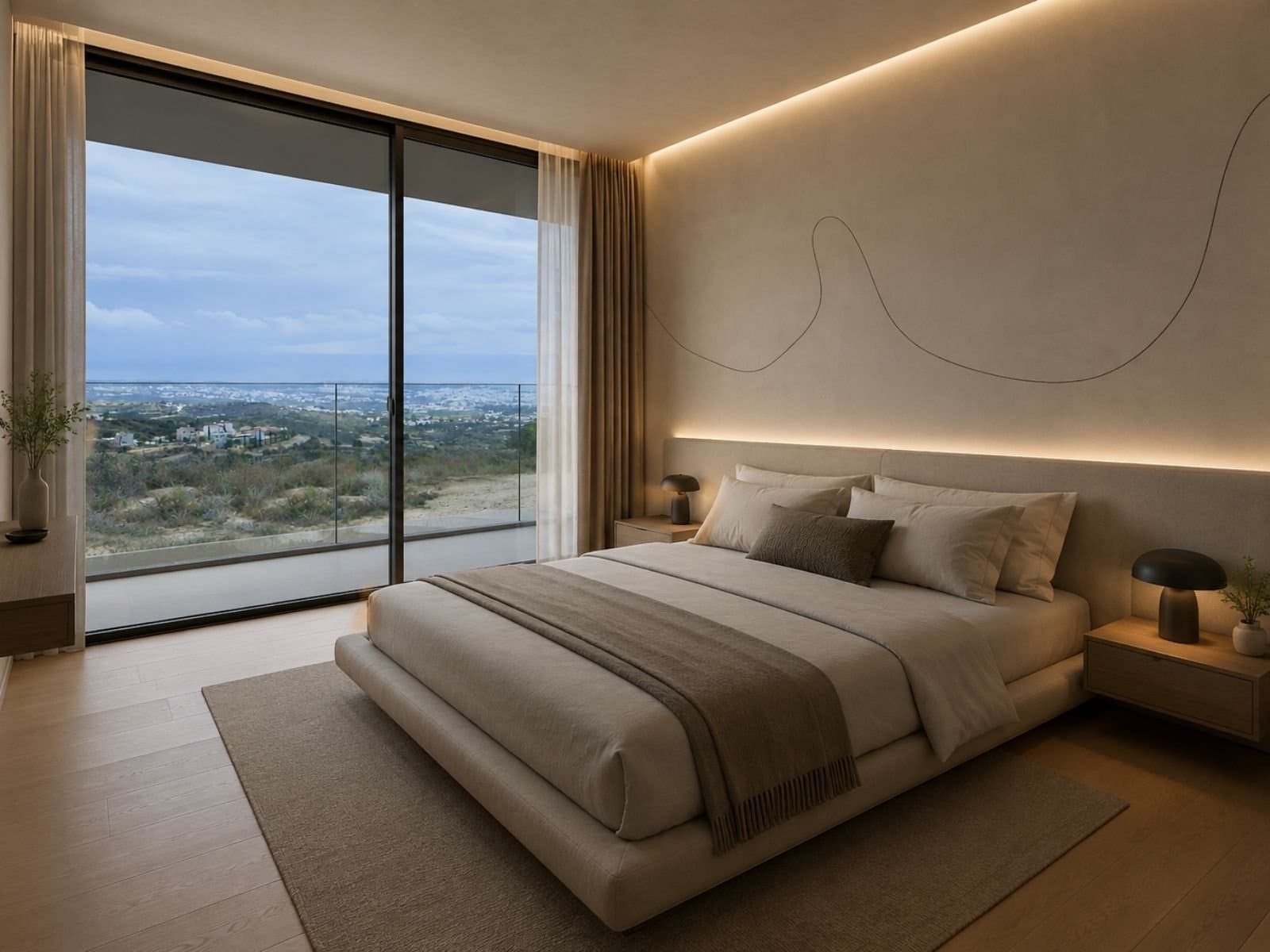 Bedroom of Luxury 5 Bedroom Villa with Panoramic seaviews in Tsada with 5 % vat Bedroom of Luxury 5 Bedroom Villa with Panoramic seaviews in Tsada with 5 % vat