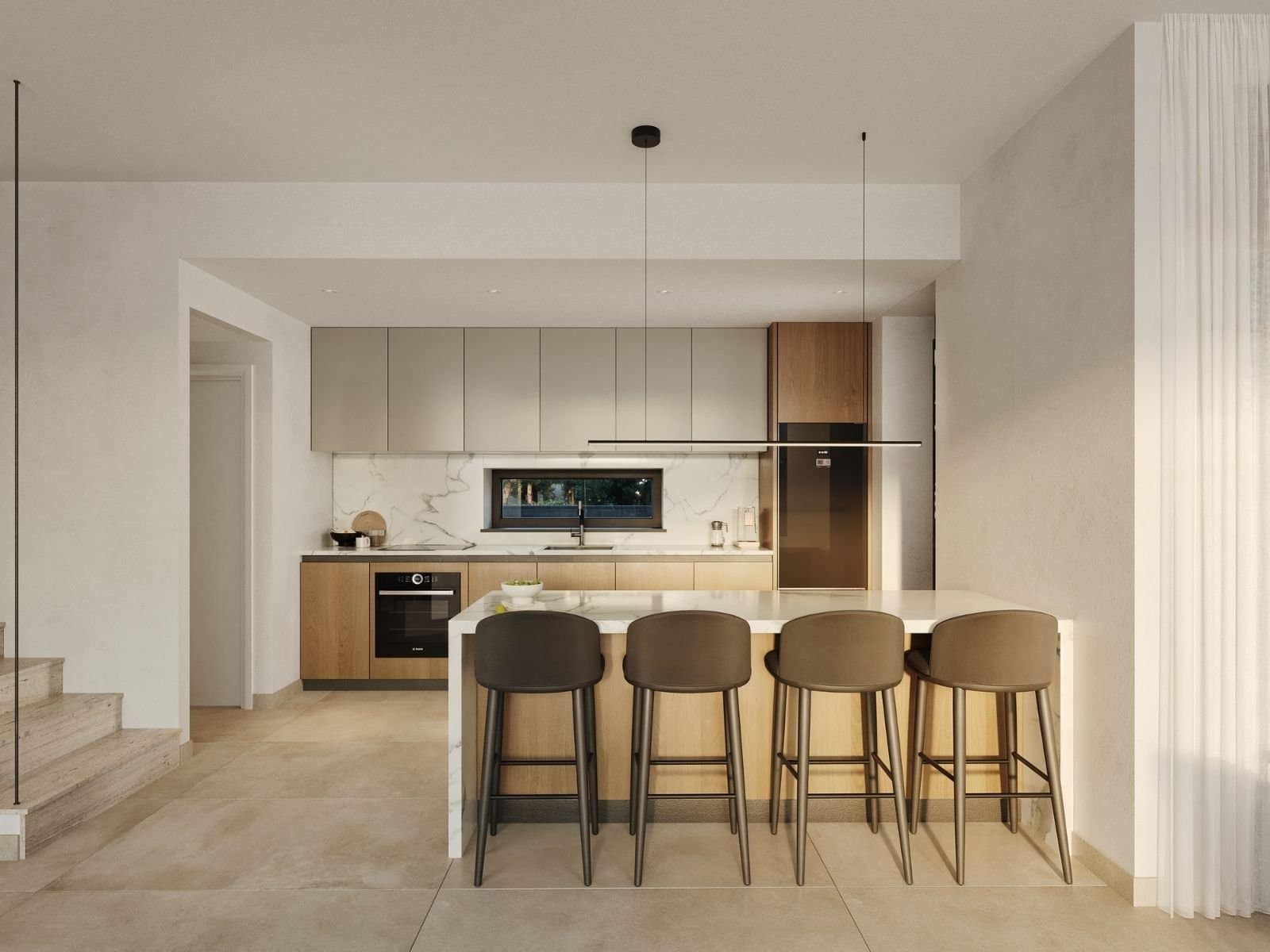 Living room-kitchen of 3 Bedroom Villas in Yeroskipou paphos Living room-kitchen of 3 Bedroom Villas in Yeroskipou paphos