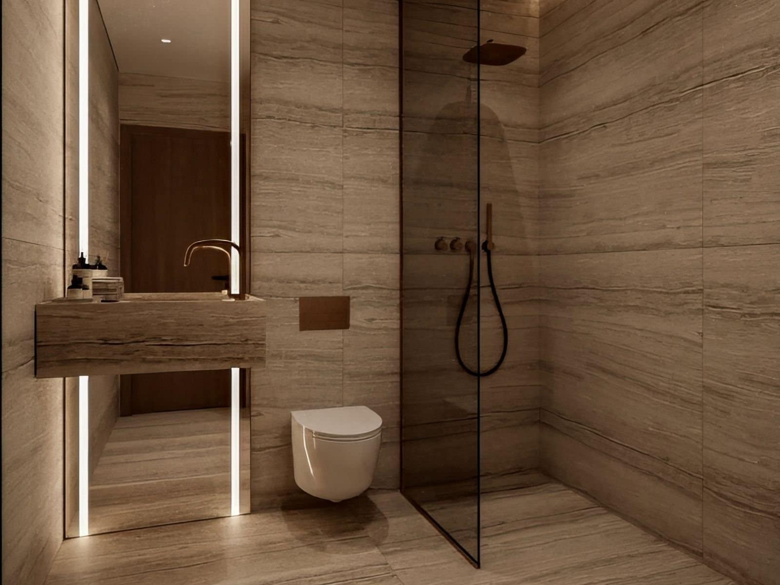 Bathroom for a studio in kato paphos off plan Bathroom for a studio in kato paphos off plan